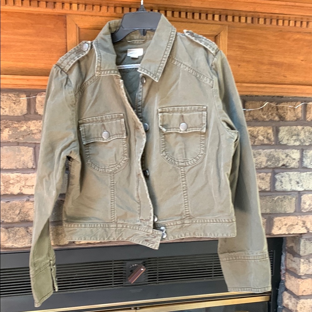 Euc womens brown/olive American eagle jean style jacket size xl. Rare find